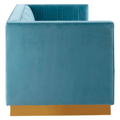Opal 3 Seat Light Blue Sofa