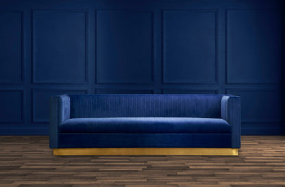 Opal 3 Seat Deep Blue Sofa