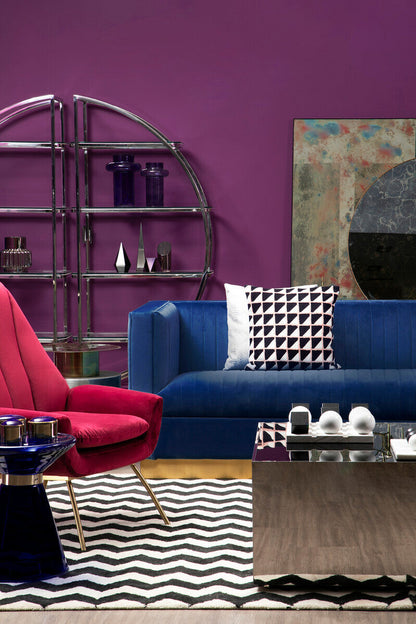 Opal 3 Seat Deep Blue Sofa