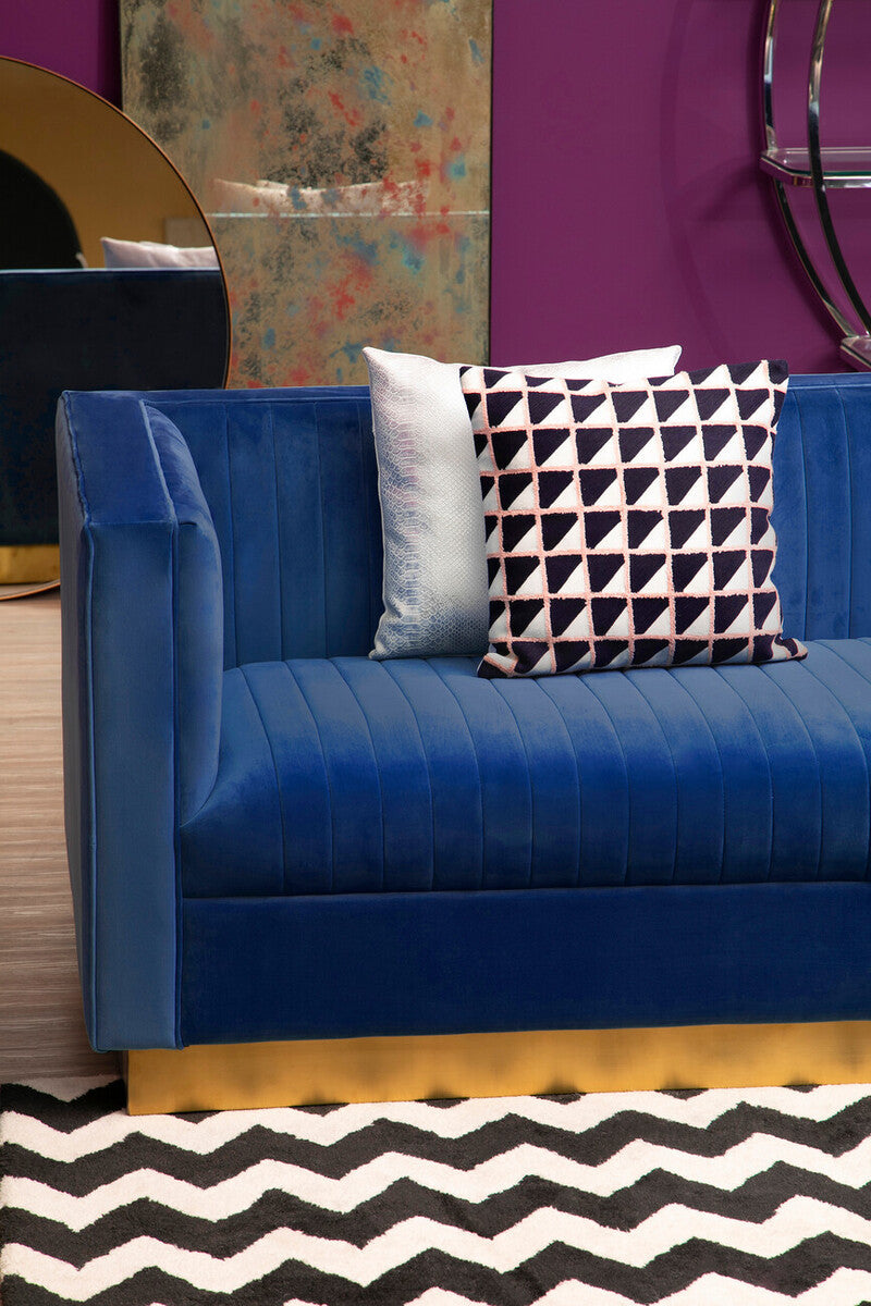 Opal 3 Seat Deep Blue Sofa