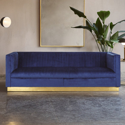 Opal 3 Seat Deep Blue Sofa