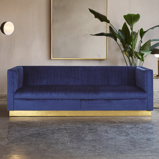 Opal 3 Seat Deep Blue Sofa