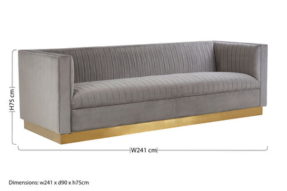 3 Seater Grey Sofa | Opal