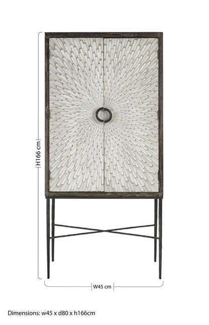 Milan Two Door Elm Wood Wine Cabinet