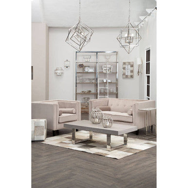 Safira Grey Pouffe