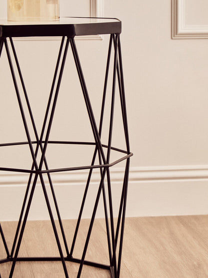 Shalimar Octagonal Black Finish Side Table