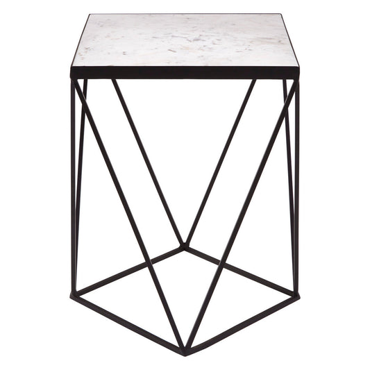 Shalimar Square Black Finish Base Side Table