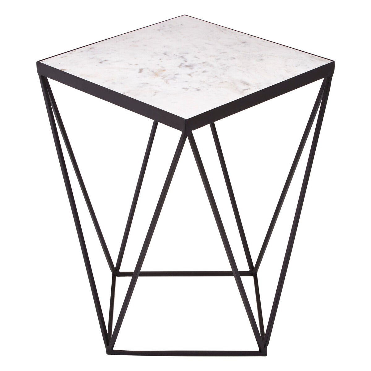 Shalimar Square Black Finish Base Side Table