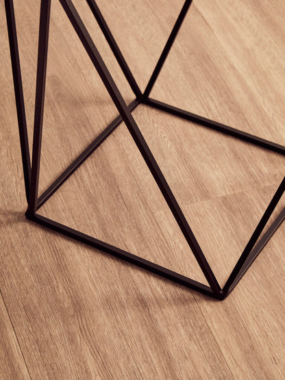 Shalimar Square Black Finish Base Side Table