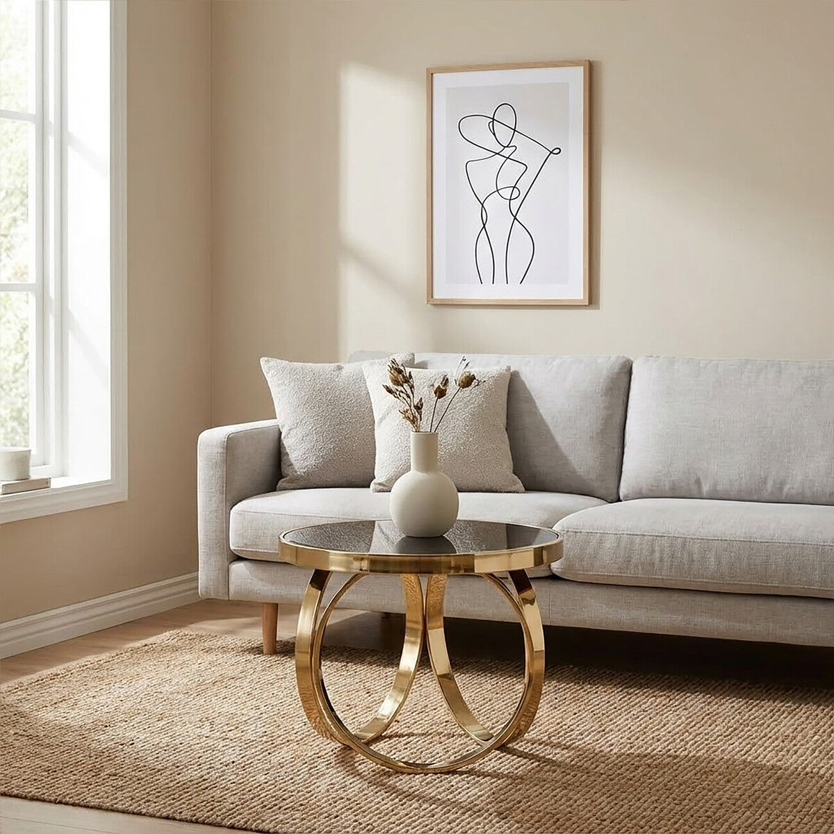 Black Mirrored Top Round Coffee Table | Ragusa
