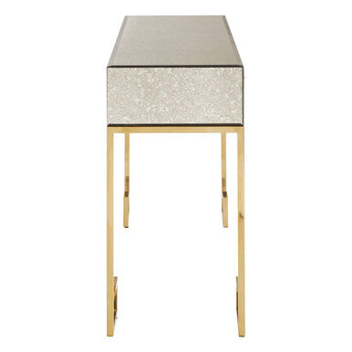 Rieti Antique Mirror and Gold Console Table