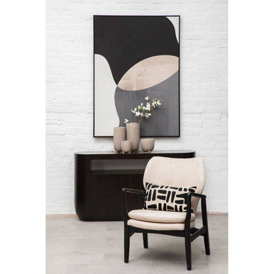 Gabelle Oval Ebony Bamboo Console Table