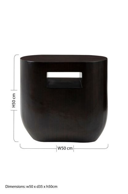 Gabelle Oval Ebony Bamboo Side Table