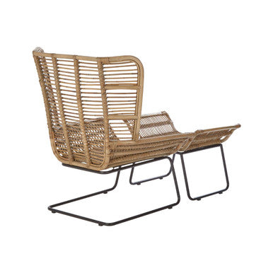 Manado Natural Rattan Lounge Chair And Footstool