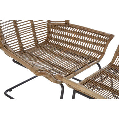 Manado Natural Rattan Lounge Chair And Footstool