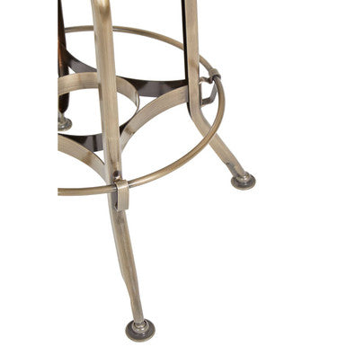 Gator Brass Finish and Ash Wood Adjustable Bar Stool
