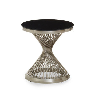 Anzio Hourglass Side Table with Silver Base