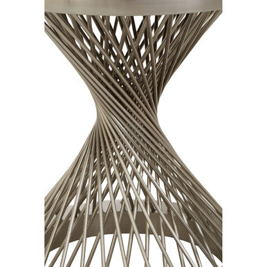Anzio Hourglass Side Table with Silver Base