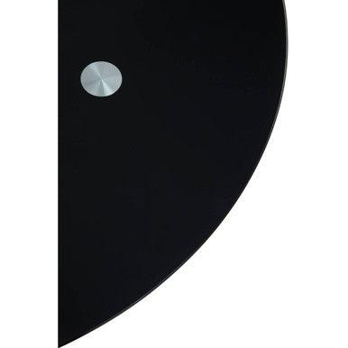 Anzio Black Glass And Gold Hourglass Base Dining Table