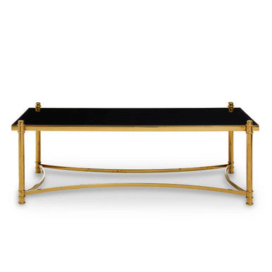Ackley Gold Coffee Table with Black Glass