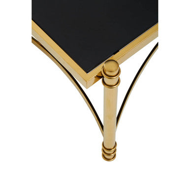Ackley Gold Coffee Table with Black Glass