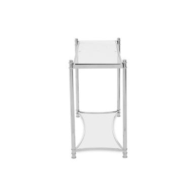 Ackley Silver Console Table with Clear Glass