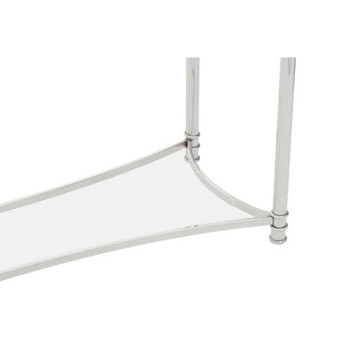 Ackley Silver Console Table with Clear Glass