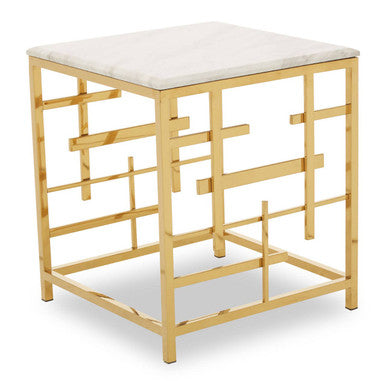 Aprilia White Marble Side Table