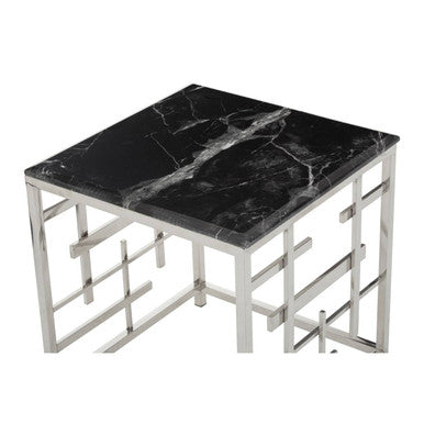 Aprilia Black Marble Side Table