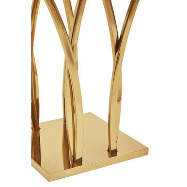 Arenza White Marble And Gold Side Table