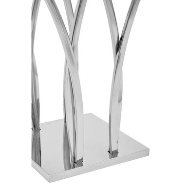 Arenza Black Marble And Silver Side Table