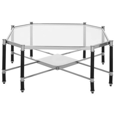 Allessi Silver Metal Coffee Table with Black Legs