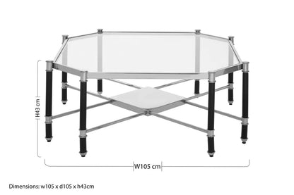 Allessi Silver Metal Coffee Table with Black Legs