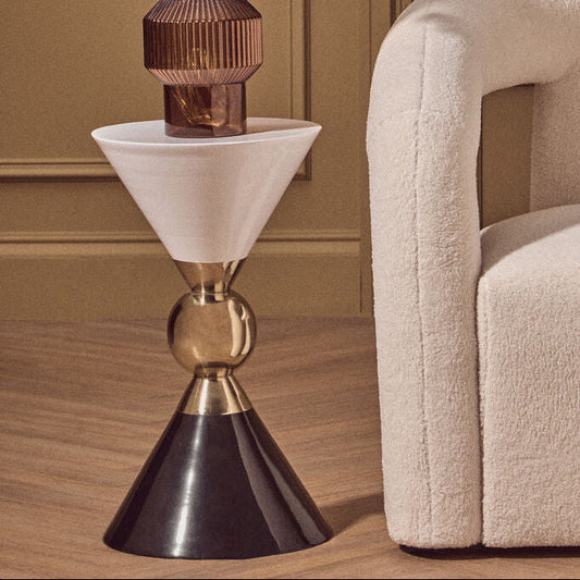 Martini Gold And Black Side Table