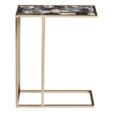 Vita Black And Gold Agate Side Table