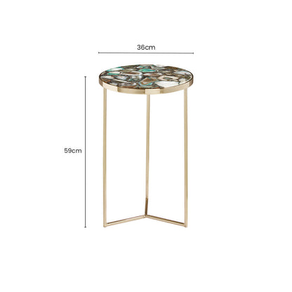Vita Green Agate Round Side Table