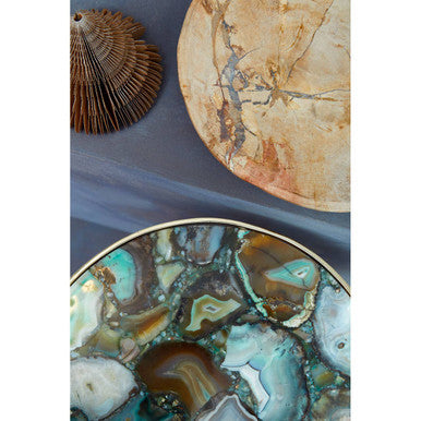 Vita Green Agate Round Side Table