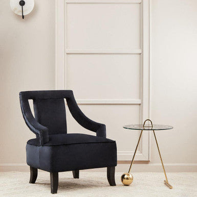 Oria Black Marble Effect Top End Table