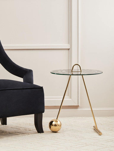 Oria Black Marble Effect Top End Table