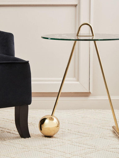 Oria Black Marble Effect Top End Table