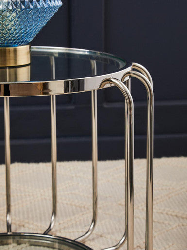 Oria Side Table With Glass Top