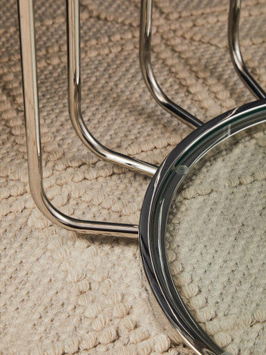 Oria Side Table With Glass Top