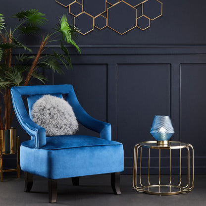 Oria Warm Metallic Side Table With Glass Top