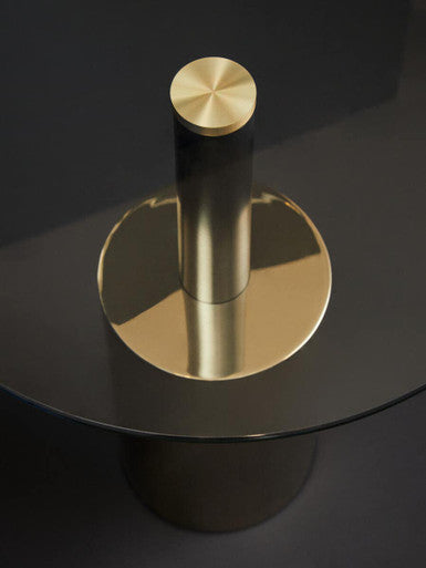 Oria End Table With Warm Metallic Base