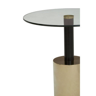 Oria End Table With Warm Metallic Base