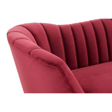 Binky 3 Seat Wine Velvet Sofa