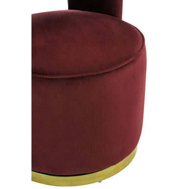 Bola Red Wine Velvet Swivel Chair