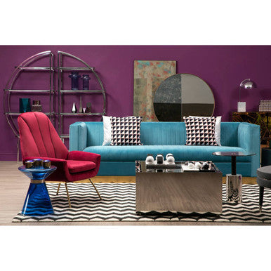 Billi Wine Velvet Lounge Chair