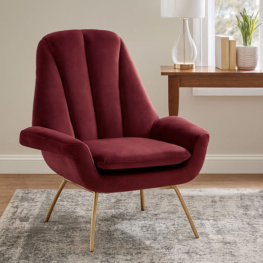Billi Wine Velvet Lounge Chair