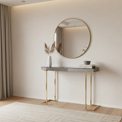 Mirrored Console Table in Gold and Grey Finish | Kaso